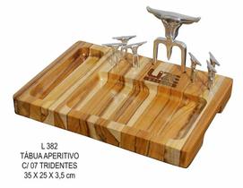 Tábua Para Aperitivo com 7 Tridentes Lize Tábua Para Aperitivo com 7 Tridentes Lize