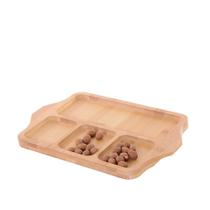Tabua Para Aperitivos Bambu 4 Divisorias 28X18 Cm Tabua Para Aperitivos Bambu 4 Divisorias 28X18 Cm