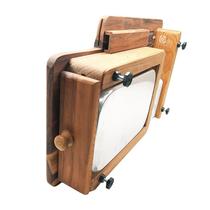 Tábua para Churrasco Carne com Gaveta e Dispenser Madeira Teca 48x32cm 101 - Dorémi Grill