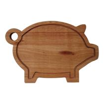 Tábua para Churrasco em Madeira de Eucalipto Maciço - Porco com Óleo Mineral