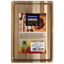 Tabua para Churrasco Tramontina Retangular Pequena em Madeira Teca com Acabamento Natural 28x19 cm