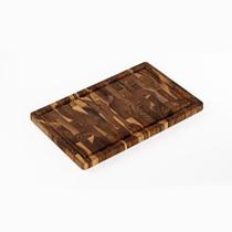 Tábua Para Corte Com Canaleta Em Madeira Teca Invertida - Stolf 39x25