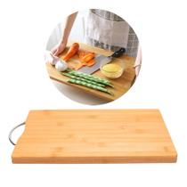 Tábua para Corte de Bambu com Alça Inox Poales MEK 37,527,5cm Tábua para Corte de Bambu com Alça Inox Poales MEK 37,527,5cm