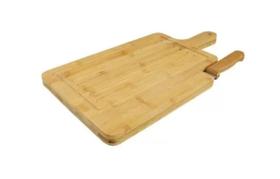 Tábua para corte em bambú com faca 40x21x2