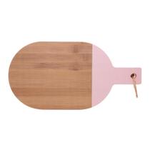 Tábua para Corte Oval Cabo Lignora 35 x 18 x 1cm Rosa Bambu
