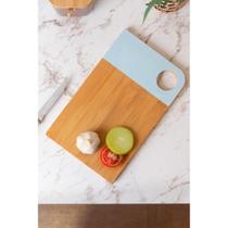 Tábua para Corte Retangular Lignora 28 x 18 x 1cm Azul Bambu