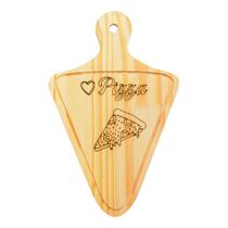 Tabua para pedaço pizza em madeira pinus love pizza 33cm - Decor Glass