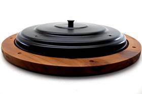 Tábua para Pizza de 35cm com Tampa em Alumínio