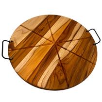 Tábua Para Pizza De Madeira 43 Cm Para Servir Com Alça Tábua Para Pizza De Madeira 43 Cm Para Servir Com Alça