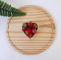 Tábua Para Queijo E Frios De Luxo Redondo Acabamento Madeira