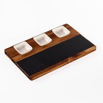 Tábua para Servir com Vidro e 3 potes - Stolf