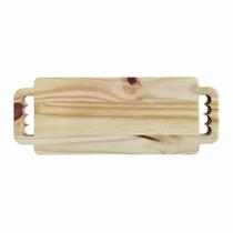 Tábua para Servir Frios e Petiscos em Madeira de Pinus Natural com Pegador Duplo e Óleo Mineral