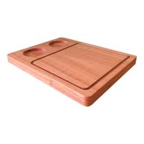 Tábua para Servir Hambúrguer com Rebaixo de 6,5cm para os Potes de Molho com Óleo Mineral