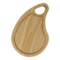 Tábua para Servir Hambúrguer em Madeira de Pinus Natural Maciço - Recorte com Óleo Mineral
