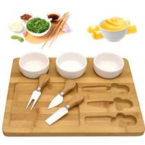 Tábua Petisqueira De Bambu 100% Natural Ramekin Molheira Tábua Petisqueira De Bambu 100% Natural Ramekin Molheira