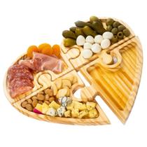 Tábua Petisqueira Pinus Coração Frios Aperitivos 4 Divisões Tábua Petisqueira Pinus Coração Frios Aperitivos 4 Divisões