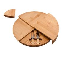 Tábua Petisqueira Queijo 3 Peças Bambu 37cm Kenya Marrom Tábua Petisqueira Queijo 3 Peças Bambu 37cm Kenya Marrom