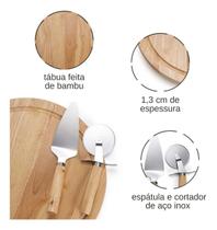 Tabua Pizza Forno A Lenha Pizzada 8 Divisões - Bambu Tabua Pizza Forno A Lenha Pizzada 8 Divisões - Bambu