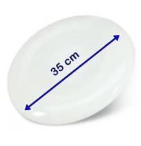 Tabua Placa Redonda De Corte 35cm Em Polietileno Branco