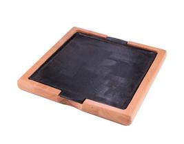 Tábua Quadrada para Servir Churrasco com Chapa Ms Madeiras Tábua Quadrada para Servir Churrasco com Chapa Ms Madeiras