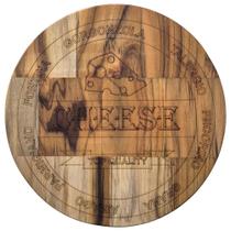 Tábua Redonda Teca 24cm Cheese Petisqueira Servir Frios Corte