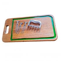 Tabua Resinada Rustica De Churrasco Garra Urso Churrasco Verde