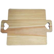 Tábua Reta Alça Coração Grande Madeira Casa Cozinha Petisco