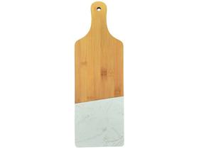Tábua Retangular de Bambu (45 cm) com Mármore