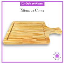 Tábua Rústica de Carne para Churrasco Grande, em Madeira Nobre