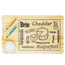 Tábua Servir Queijos e Petiscos com Garfinho e Pote Cerâmica Tábua Servir Queijos e Petiscos com Garfinho e Pote Cerâmica