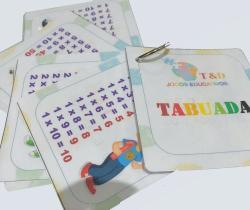 Tabuada Plastificadas para crianças auxílio da multiplicação e divisão