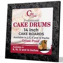 Tábuas de bolo Cakebon Square de 14 polegadas pretas, pacote com 1 pacote