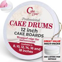 Tábuas de bolo Cakebon, tambores resistentes de 1,3 cm de espessura, 30 cm, brancos, pacote com 12