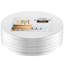 Tábuas de bolo Kootek, papelão ondulado branco redondo de 10 polegadas, pacote com 6