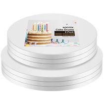 Tábuas de bolo Kootek, redondas brancas de 10 e 12 polegadas, pacote com 6