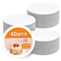 Tábuas de bolo PFAMKEER Cartão branco redondo de 11 polegadas x40