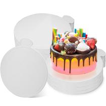 Tábuas de bolo zsccxq Mini Round 10 cm, pacote com 50 unidades, descartáveis, brancas Tábuas de bolo zsccxq Mini Round 10 cm, pacote com 50 unidades, descartáveis, brancas