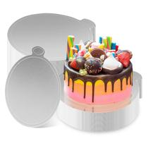 Tábuas de bolo zsccxq Mini Round 10 cm, pacote com 50 unidades, papelão prateado