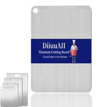 Tábuas de corte de titânio, tábuas de corte de aço inoxidável para cozinha, tapete de corte de titânio de dupla face de grau médico da Alemanha (S/7,87 * 11,4 polegadas)