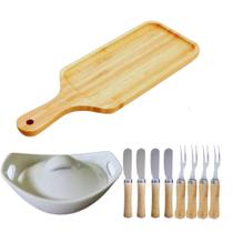Tábuas Petisqueira com Utensílios Para Servir Petiscos 10 Peças