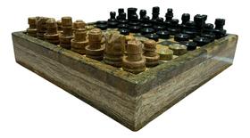 Tabuleiro 2 em 1 Xadrez Damas com Porta Peças 22 cm