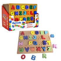 Tabuleiro Alfabeto Colorido Brinquedo Educativo Encaixe DMT5729