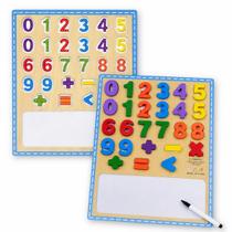 Tabuleiro Alfabeto Letras Números Lousa Quadro Branco Infantil Com Caneta - Castela