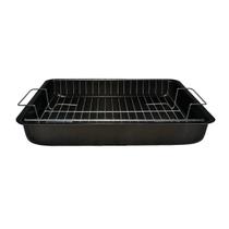Tabuleiro Assadeira Antiaderente com Grelha Aço Inox 40x29cm