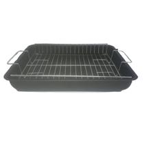 Tabuleiro Assadeira de Frango Alta Antiaderente Teflon 40 x 28 cm com Grade 2 em 1 - MIMARI