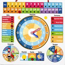 Tabuleiro De Atividades Relógio Calendário Infantil Madeira
