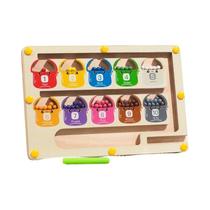 Tabuleiro De Desenho Magnético De Madeira Montessori Para Crianças, Brinquedo De Classificação De Tabuleiro De Desenho Magnético De Madeira Montessori Para Crianças, Brinquedo De Classificação De