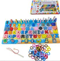Tabuleiro De Encaixar Montessoriano Educativo Números Letras Colorido