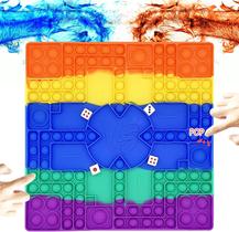 Tabuleiro de jogo pop de 11,8 polegadas tamanho grande, tabuleiro de xadrez voador Pop Bubble Sensory Fidget Toy, Pop Rainbow Chess Board Popper Toy para crianças e adultos, brinquedo de alívio do estresse do autismo para ADHA