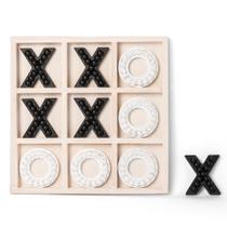 Tabuleiro de jogo Tic Tac Toe GENMOUS, madeira, 27 cm, decoração rústica